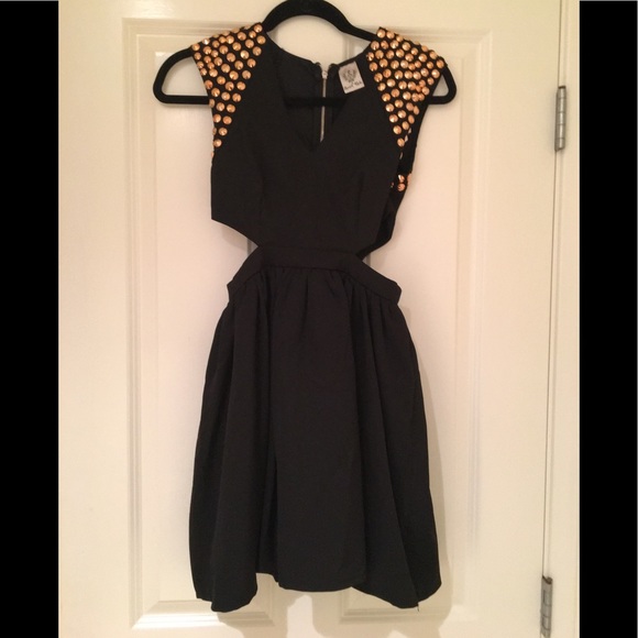biba black and gold dress